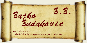 Bajko Budaković vizit kartica